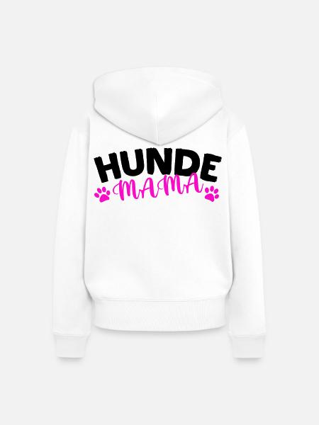 Hunde Mama - Frauen Premium Bio Zip Hoodie - Weiß