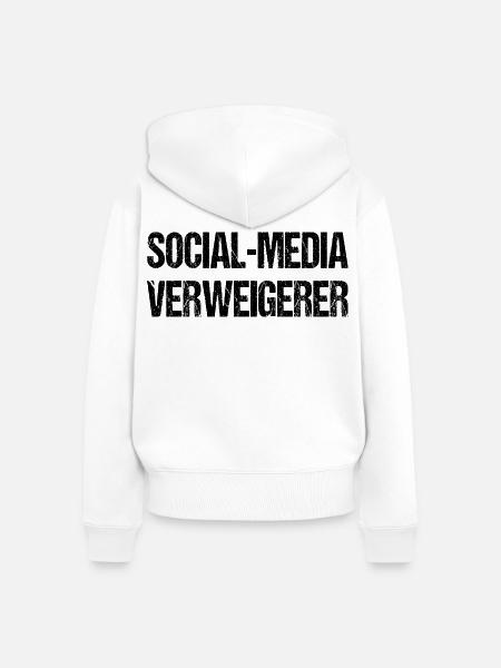 Social Media Verweigerer Offline - Frauen Premium Bio Zip Hoodie - Weiß