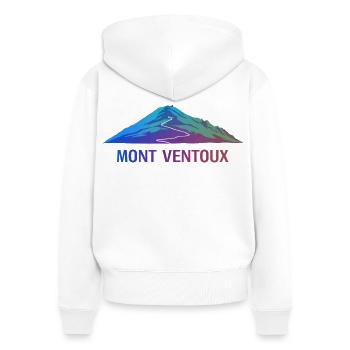 Mont Ventoux Paysage Astral - Sweat à capuche zippé Premium bio Femme - blanc - Dos - AI Model Female 172 light (172cm)