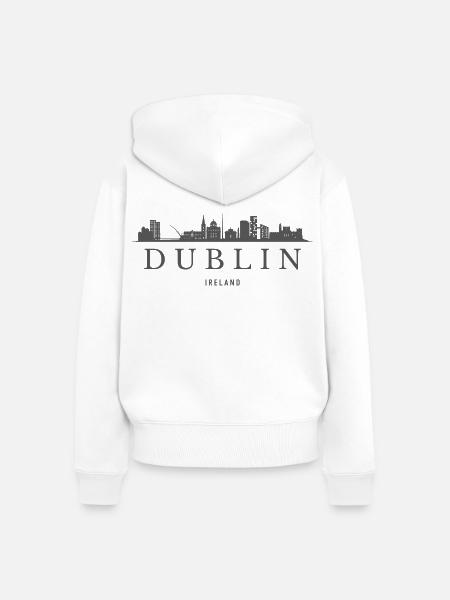 Dublin, Irland, Skyline von Dublin - Frauen Premium Bio Zip Hoodie - Weiß