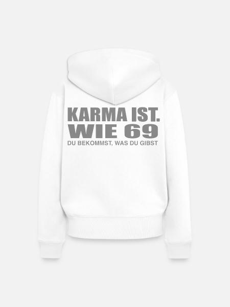 Karma 69 - Frauen Premium Bio Zip Hoodie - Weiß