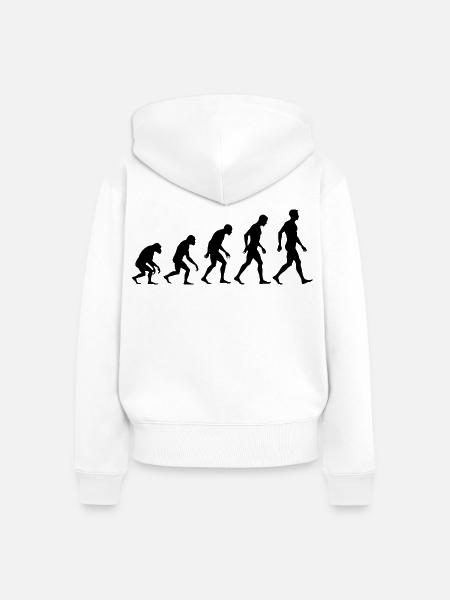 Evolution des Menschen Silhouetten - Frauen Premium Bio Zip Hoodie - Weiß