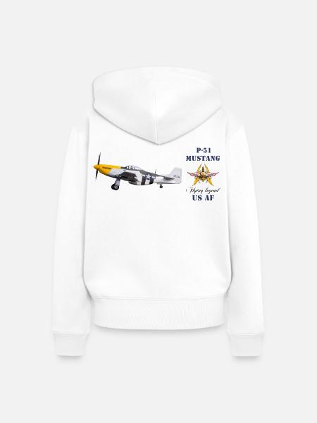 P-51 - Frauen Premium Bio Zip Hoodie - Weiß