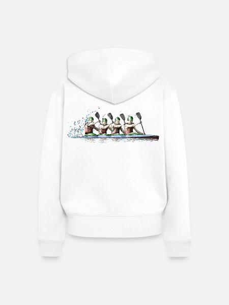 Kanurennsport - Frauen Premium Bio Zip Hoodie - Weiß