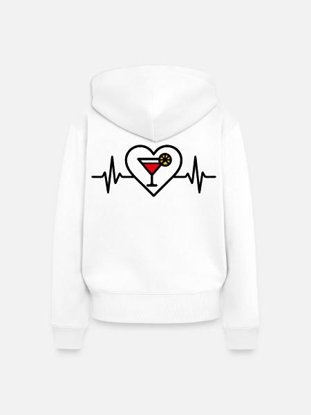 Cocktail Herz Aperitif Getränk - Frauen Premium Bio Zip Hoodie - Weiß