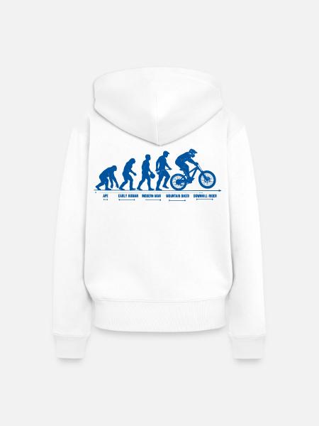 Mountainbike Evolution Downhill MTB Geschenk - Frauen Premium Bio Zip Hoodie - Weiß