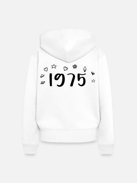 1975 Jubiläum 1975 Retro 1975 - Frauen Premium Bio Zip Hoodie - Weiß