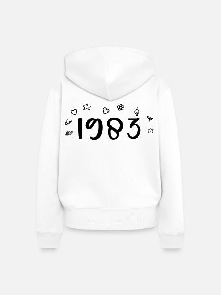 1983 Jubiläum 1983 Retro 1983 - Frauen Premium Bio Zip Hoodie - Weiß