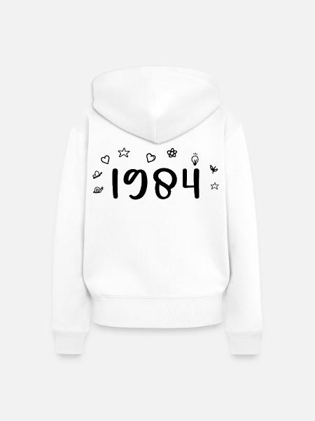 1984 Jubiläum 1984 Retro 1984 - Frauen Premium Bio Zip Hoodie - Weiß