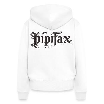 pipifax - Frauen Premium Bio Zip Hoodie - Weiß - Hinten - AI Model Female 172 light (172cm)