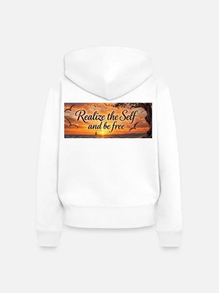 Erkenne das Selbst, sei frei - Frauen Premium Bio Zip Hoodie - Weiß