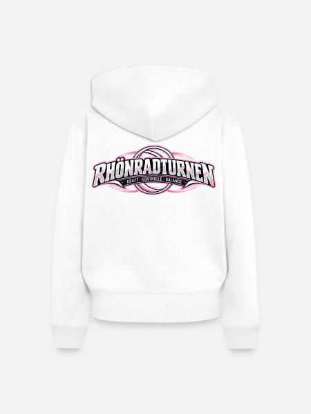 Rhönradturnen Logo Kraft Balance - Frauen Premium Bio Zip Hoodie - Weiß