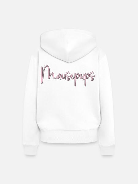 Mausepups - Frauen Premium Bio Zip Hoodie - Weiß