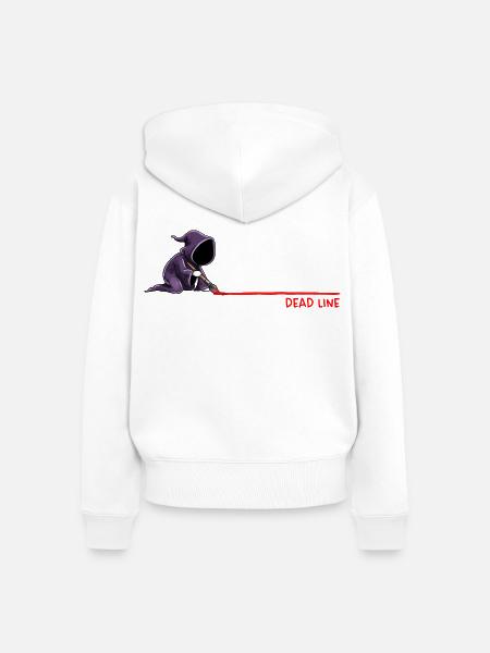 Dead Line Deadline Humor - Frauen Premium Bio Zip Hoodie - Weiß