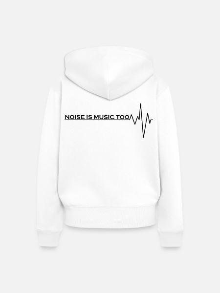 Lärm ist auch Musik - Frauen Premium Bio Zip Hoodie - Weiß