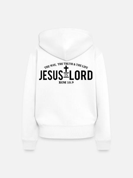 Jesus is Lord - Frauen Premium Bio Zip Hoodie - Weiß