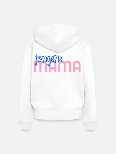 Jungs-Mama - Frauen Premium Bio Zip Hoodie - Weiß