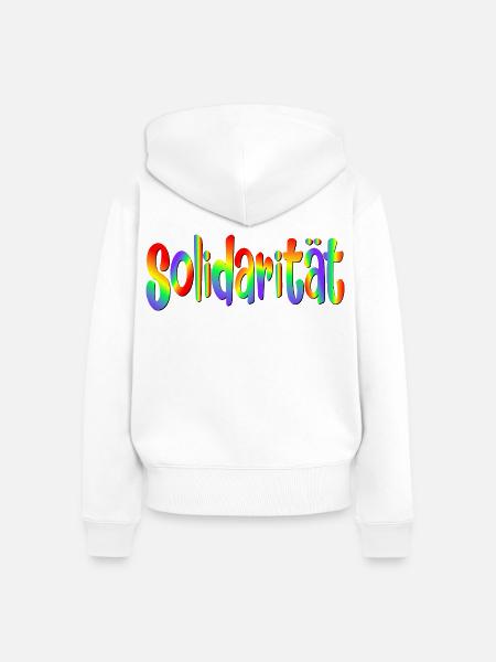 Demokratie Regenbogen Solidarität - Frauen Premium Bio Zip Hoodie - Weiß