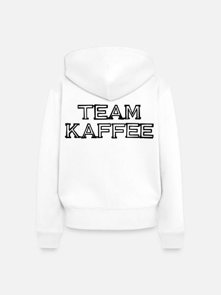 Team Kaffee Schriftzug handgezeichnet - Frauen Premium Bio Zip Hoodie - Weiß