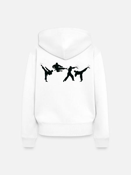 Karateka - Frauen Premium Bio Zip Hoodie - Weiß