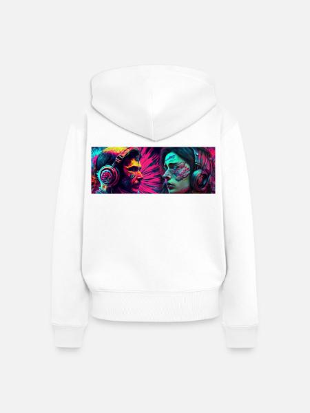 Music Psychedelic - Frauen Premium Bio Zip Hoodie - Weiß