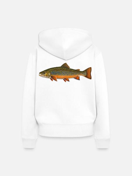 Bachforelle in Herbstfarben - Frauen Premium Bio Zip Hoodie - Weiß