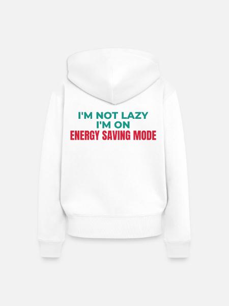 Energiesparmodus nicht faul - Frauen Premium Bio Zip Hoodie - Weiß