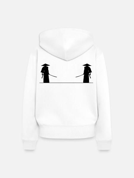 Samurai Kampf - Frauen Premium Bio Zip Hoodie - Weiß