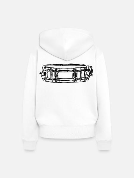 Kleine Trommel - Frauen Premium Bio Zip Hoodie - Weiß