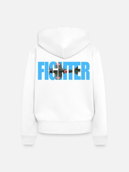 Fighter A6M Zero - Frauen Premium Bio Zip Hoodie - Weiß