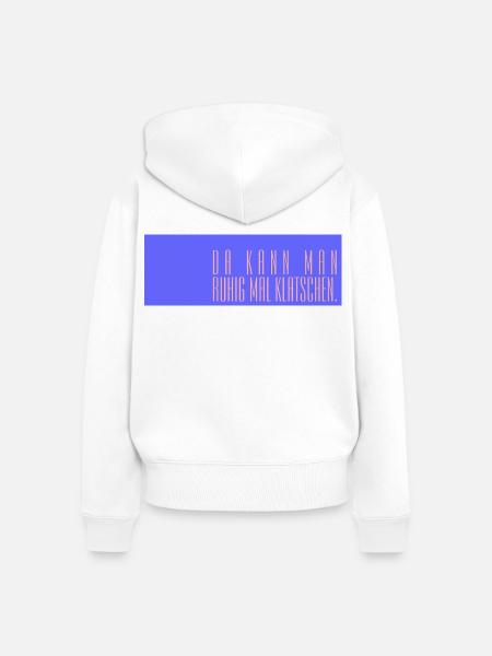 Da kann man ruhig mal klatschen - Frauen Premium Bio Zip Hoodie - Weiß