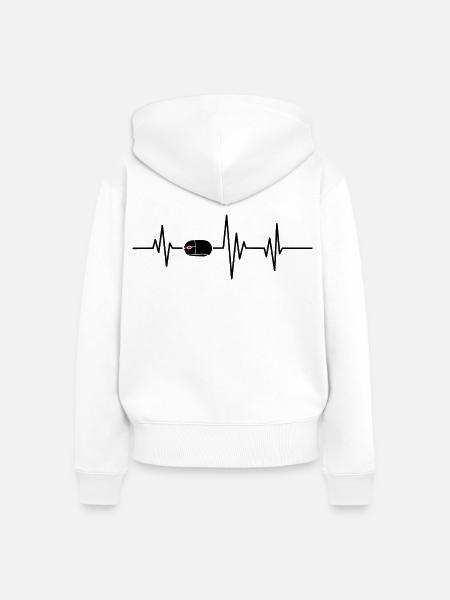Heartbeat PC - Frauen Premium Bio Zip Hoodie - Weiß