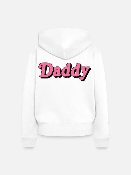 Skurriles Daddy-Textdesign - Frauen Premium Bio Zip Hoodie - Weiß