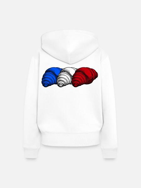 Frankreich Croissants - Frauen Premium Bio Zip Hoodie - Weiß
