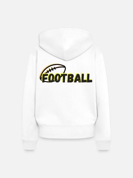 Football Black - Neon - Frauen Premium Bio Zip Hoodie - Weiß