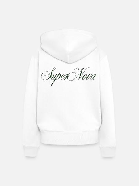 SuperNova-Zeichen - Frauen Premium Bio Zip Hoodie - Weiß
