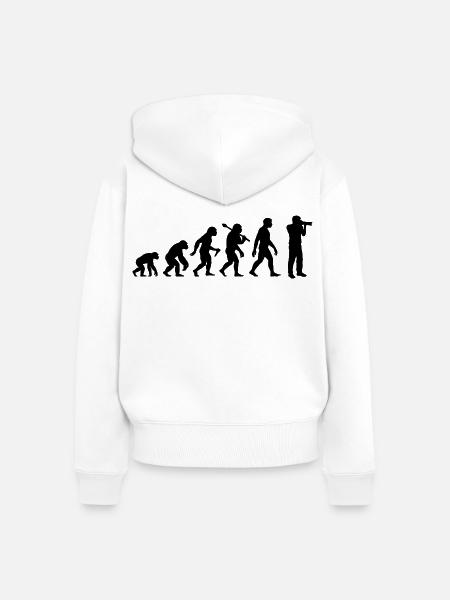 Fotograf Evolution für Photographen - Frauen Premium Bio Zip Hoodie - Weiß