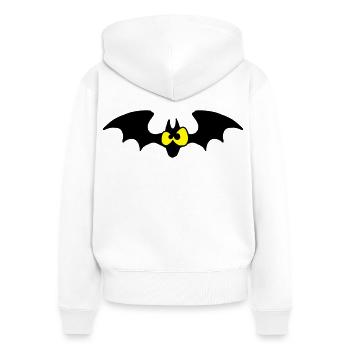 Fledermaus - Frauen Premium Bio Zip Hoodie - Weiß - Hinten - AI Model Female 172 light (172cm)