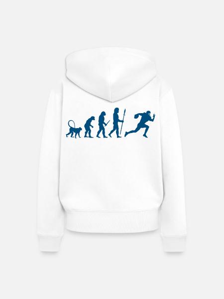 Entwicklung eines Fußballspielers - Frauen Premium Bio Zip Hoodie - Weiß