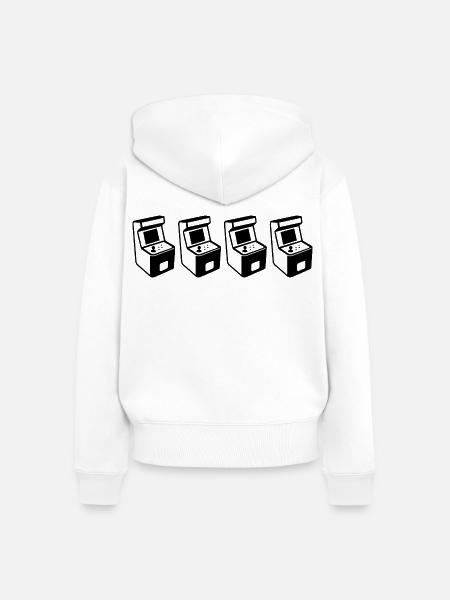 Arcade Automaten - Frauen Premium Bio Zip Hoodie - Weiß
