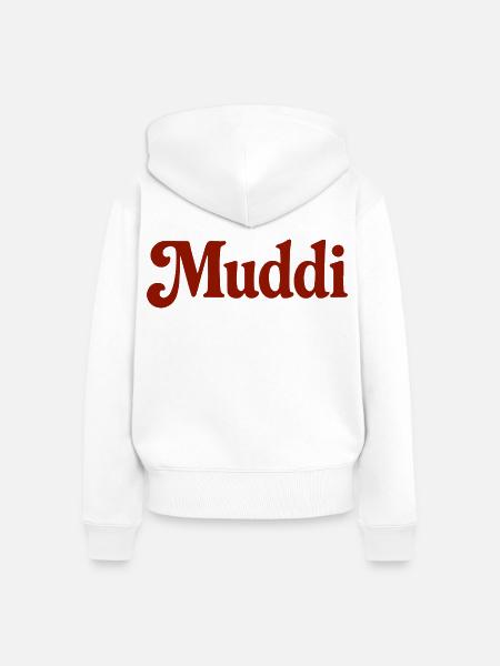 Herzstück Muddi - Frauen Premium Bio Zip Hoodie - Weiß