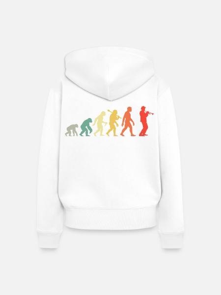 Trompeter Evolution Mit Trompete Für Jazzmusiker - Frauen Premium Bio Zip Hoodie - Weiß