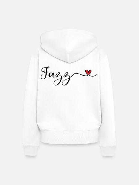 Jazz Heart Typografie - Frauen Premium Bio Zip Hoodie - Weiß