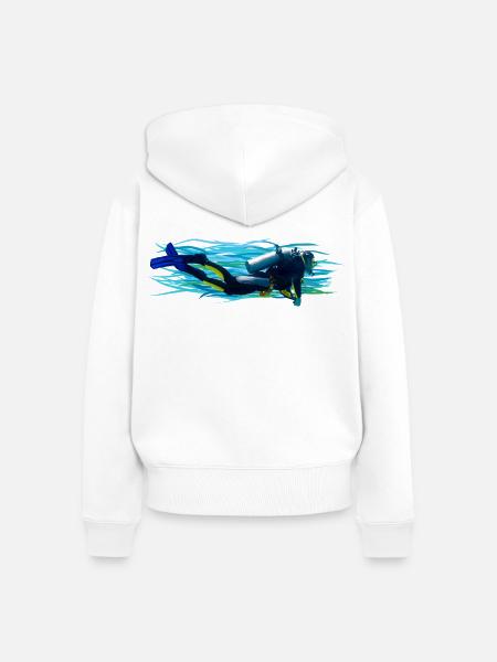 Diver - Frauen Premium Bio Zip Hoodie - Weiß
