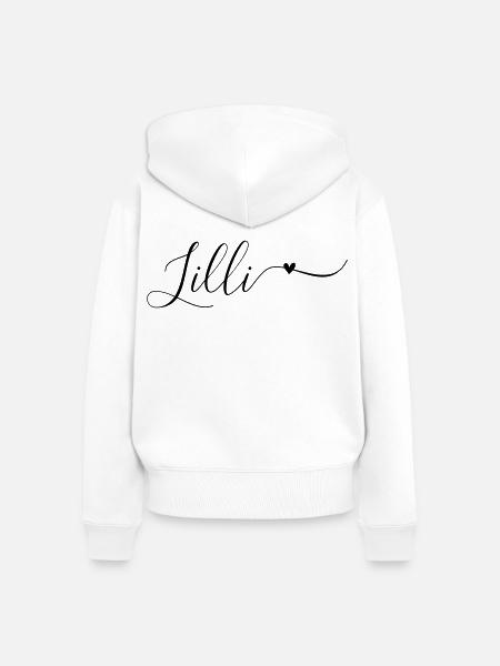 Lilli Name Vorname Dekorativ - Frauen Premium Bio Zip Hoodie - Weiß
