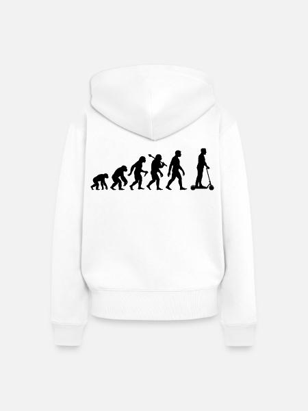 Roller Evolution Elektroroller Rollerfahrer - Frauen Premium Bio Zip Hoodie - Weiß