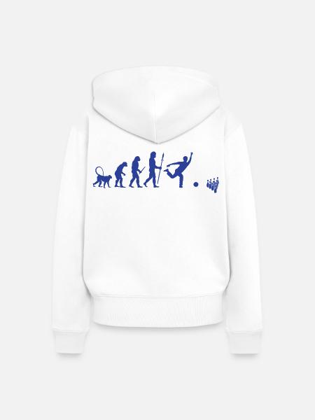 Entwicklung des Bowling - Frauen Premium Bio Zip Hoodie - Weiß