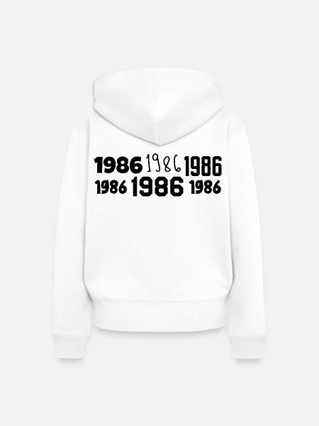 1986 – Großartig seit 1986 - Frauen Premium Bio Zip Hoodie - Weiß