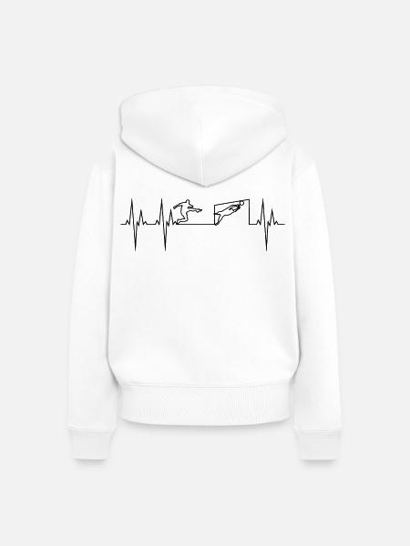 Fußball Elektrokardiogramm EKG - Frauen Premium Bio Zip Hoodie - Weiß
