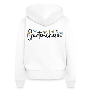 Garten Chefin Gartenarbeit Gärtnerin Gartenchefin - Frauen Premium Bio Zip Hoodie - Weiß - Hinten - AI Model Female 172 light (172cm)